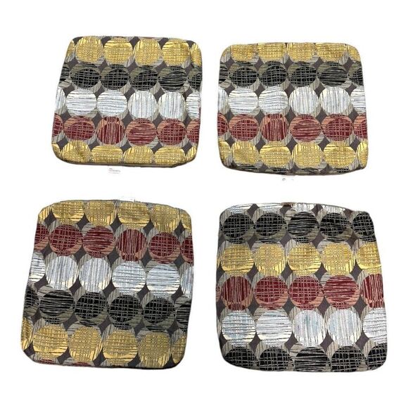 Circles Sunbrella Outdoor Cushion Covers Set Of 4 Lot- Geometric Pattern 14" - Picture 1 of 5